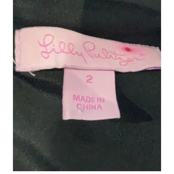 Lilly Pulitzer Sydney Brocade Dress 2 Black Gold Silver Metallic Cocktail Party - Picture 9 of 12